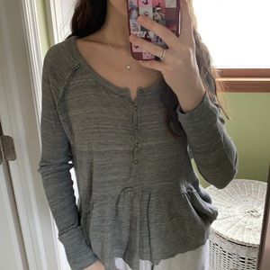 Waffled peplum top